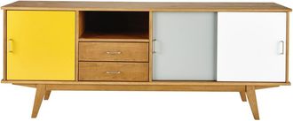 Maisons du monde Aparador alargado vintage con 3 puertas y 2 cajones