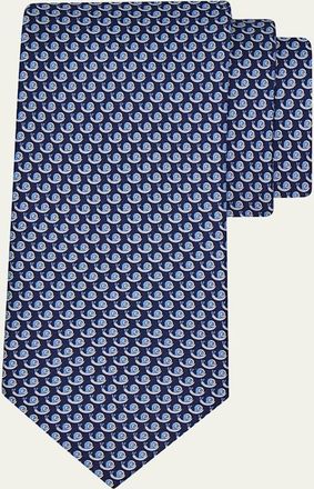 Ferragamo Mens Mini-Snail Silk Tie