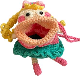 Generic Cell Phone Purse, Knitted Sausage Mouth Funny Pouch, Cartoon Phone Purse Shoulder Bag, Lightweight Carry Accessory for Daily Outings, Women Girls Outd