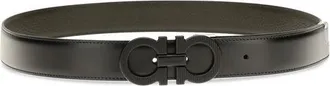 Ferragamo Mens Black Calf Leather Bos Taurus Regular Belt