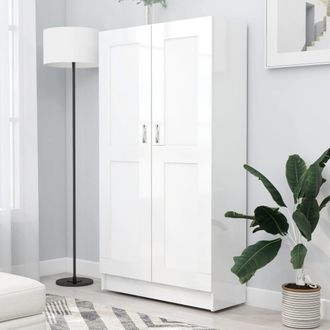 vidaXL Estanter&iacute;a Madera Contrachapada Blanco Brillo 82,5x30,5x150 Cm Vidaxl