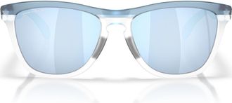 Oakley Gender Inclusive Frogskins Range XL 58mm Polarized Round Sunglasses in Trans Stonewash/clear/prizm at Nordstrom