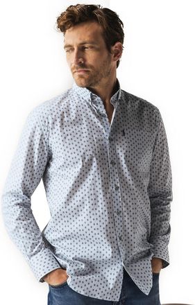 State of Art casual overhemd State of Art blauw met print en borstzak