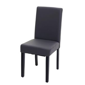 Hhg Hhg - Silla De Comedor Littau, Silla De Cocina, Polipiel, Gris Mate, Patas Oscuras