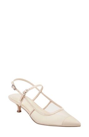 Marc Fisher Ceddy Slingback Pointed Toe Kitten Heel Pump in Ivory at Nordstrom, Size 8.5