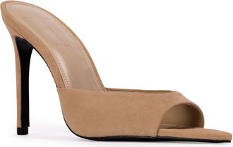 Black Suede Studio Brea Pointed Toe Sandal in Sand Suede at Nordstrom, Size 11Us
