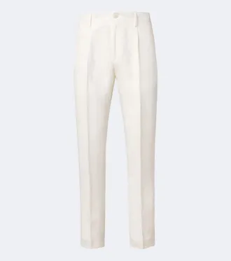 Canali Pantalones slim de lino y seda