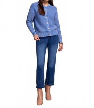 Tribal Button Front Cardigan In Ultra Blue