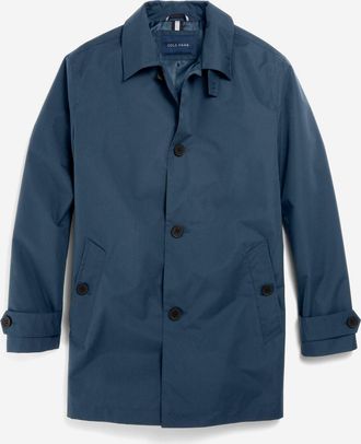 Cole Haan Mens Stand Collar Rain Jacket - Blue Size Medium