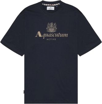 Aquascutum T-Shirts - Heren - T-shirts - Blauw - 2XL - Katoen - Tops