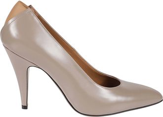 Jil Sander Pointed-Toe Pump with Glossy Finish and Mid-Height Stiletto Heel
