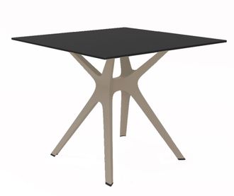 Resol Mesa Cuadrada Interior 90x90 Arena - Negro Vela S Resol