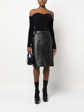 Fendi Leren Midi Rok