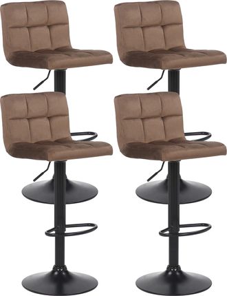 Clp Clp - Set De 4 Taburetes De Bar Feni En Terciopelo Marr&oacute;n