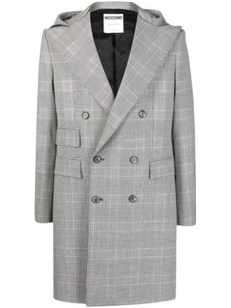 Moschino Cappotto doppiopetto a quadri - Bianco