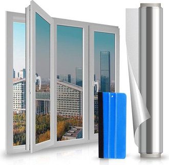 OEM L&aacute;mina Autoadhesiva Para Ventanas - Protecci&oacute;n Solar - Plateada - 40 X 400 Cm