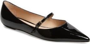 Stuart Weitzman Emilia Mary Jane Flat in Black Patent at Nordstrom Rack, Size 5