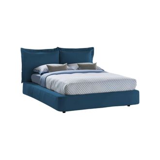 Talamo Italia Talamo Italia - Cama Matrimonial Cornelia, Cama Contenedor Con Revestimiento De Tela, 100% Made In Italy, Apertura Frontal, Adecuado Para Colch&oacute;n 160x