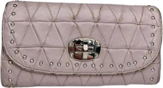 Miu Miu Pre-owned Lederen Portemonnee - Dames - Vintage Accessoires - Paars - ONE Size - Leer - Vintage