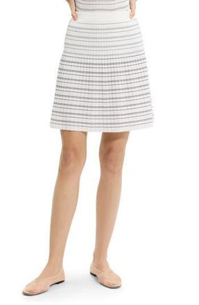 Theory Rib Stripe Skirt in White/Black at Nordstrom Rack, Size Large