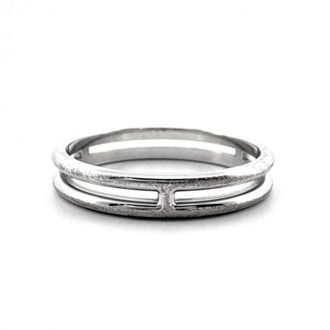 Herm&egrave;s Silver White Gold (18K) Band Ring (Pre-Owned)