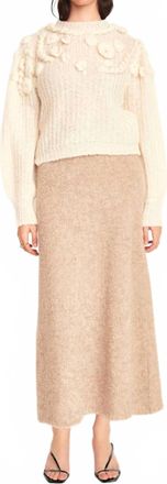 Mirth Moritz Embroidered Pullover Sweater In Alabaster