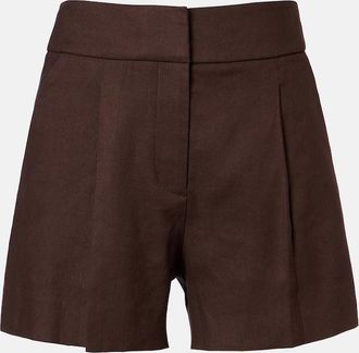 Veronica Beard Shorts Haina in twill di misto lino