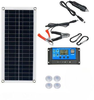 OEM Panel Solar Port&aacute;til Flexible De 12 V - 10-15 Vatios - Incluye Controlador De 60 A - Tama&ntilde;o Compacto De 43 X 20 Cm
