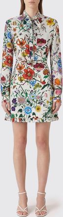 Gucci Abito chemisier di seta floreale Gucci