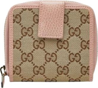 Gucci Pre-owned Wallets, female, Beige, Size: ONE SIZE Pre-owned Canvas Wallet