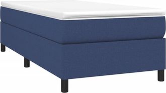 vidaXL Cama Box Spring Con Colch&oacute;n Tela Azul 90x200 Cm Vidaxl