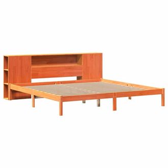 Berkfield Home Decorative Bookcase Bed without Mattress Wax Brown 200x200 cm Sol