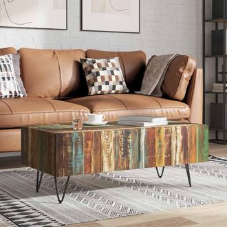 vidaXL Mesa De Centro Madera Maciza Reciclada 100x50x38 Cm Vidaxl