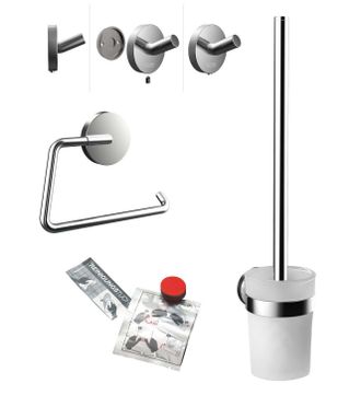 Emco Emco - Juego De Wc Redondo Con Soporte De Papel, Juego De