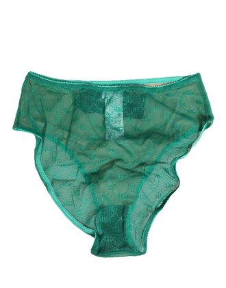 Dolce & Gabbana Green Lace Nylon DG Lingerie Panty Brief Womens Underwear