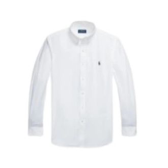 Polo Ralph Lauren Pony-Geborduurde Poplin Overhemd - Heren - Casual Overhemden - Wit - M - Katoen - Overhemden