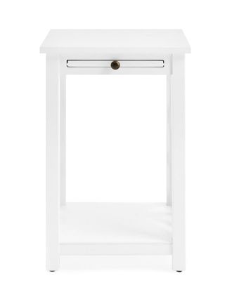 Alaterre Coventry Wood End Table With Tray Shelf And Bottom Shelf