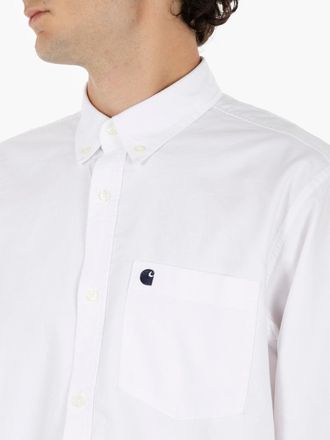 Carhartt Work in Progress L/S C-Logo Shirt white / dark navy