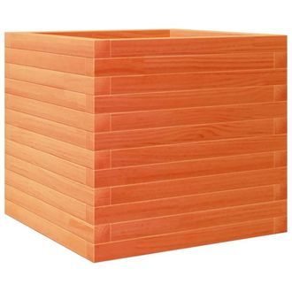 Berkfield Home Garden Planter Wax Brown 50x50x45.5 cm Solid Wood Pine in Burnt Orange