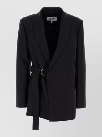 Loewe wool blazer belted waist structured shoulders
