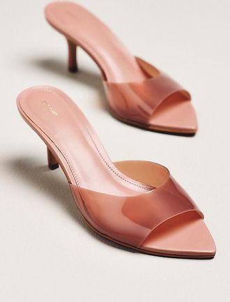 Maeve PVC Pointed-Toe Mule Heels