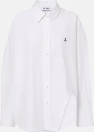 The Attico Camisa asim&eacute;trica de popel&iacute;n de algod&oacute;n