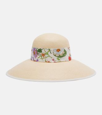 Gucci Floral silk-trimmed sun hat