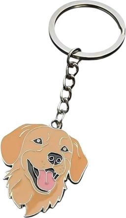 Generic Golden Labrador Retriever Dog Lover Gift Dogs Metal Enamel Gold Silver 3D Decorative Keyring Bag Charm Key Ring Chain Keychain Personalised Clip Name 