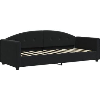 vidaXL Sof&aacute; Cama Sin Colch&oacute;n Terciopelo Negro 80x200 Cm Vidaxl