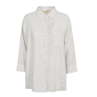 Max Mara Shirts, female, White, Size: S Panetto Striped Linen Shirt