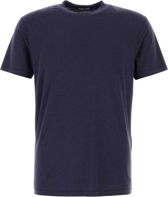 Tom Ford Navy Blue Lyocell Blend T Shirt