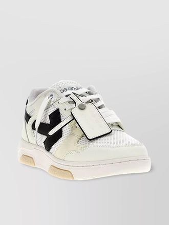 Off-white leather low-top sneakers