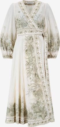 Zimmermann Midilanges Wickelkleid aus Baumwolle Wanderlust Toile