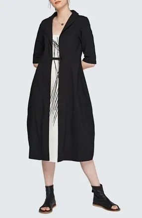 Luukaa D'Celli Iris Printed Cotton Jersey Dress in Black at Nordstrom, Size 14